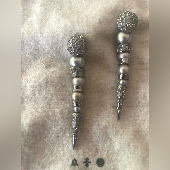 Alexis Bittar Spiked Pearl & Pavé Kinetic Earrings - Picture 4 of 4